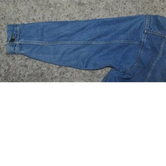 Mens Bear River Workwear Jacket Large Blue Button Up Sherpa Lined Denim Jean - Picture 5 of 7